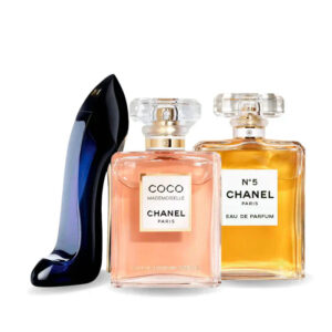 Box of 3 Perfumes: GOOD GIRL, COCO MADEMOISELLE & Chanel Nº5 100ml